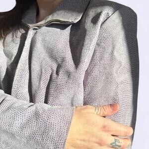 vintage 90s light purple snake skin print leather jacket US women's L